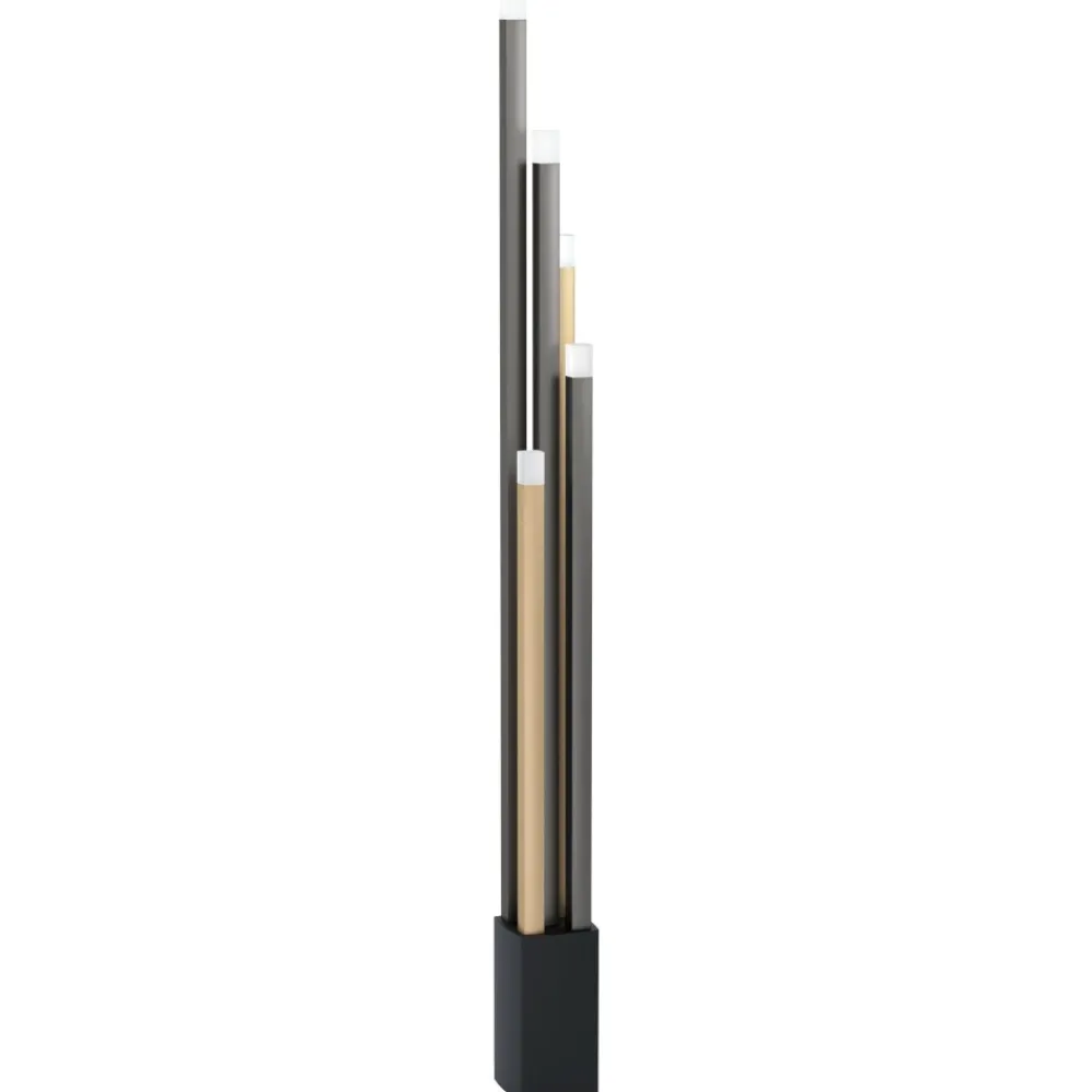Lampade Da Terra-Eglo Piantana design moderna nero marrone oro led 18w 3000k dimmerabile estanerios