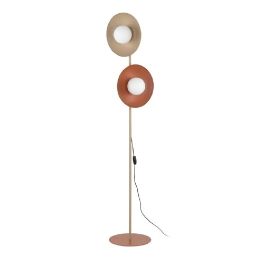Lampade Da Terra-Selezionato da Mazzolaluce Piantana design moderna rosso sabbia 2 luci per soggiorno