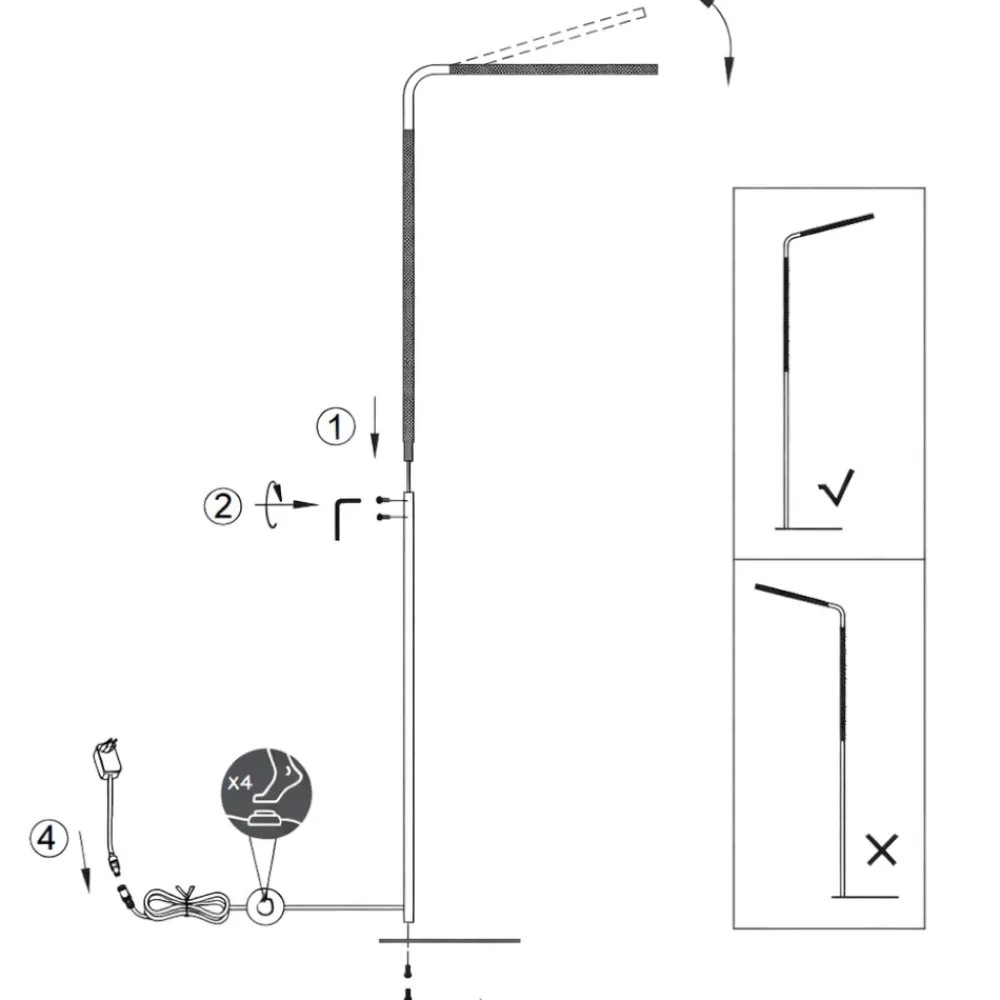 Lampade Da Terra-Selezionato da Mazzolaluce Piantana di legno bianca moderna led orientabile dimmerabile
