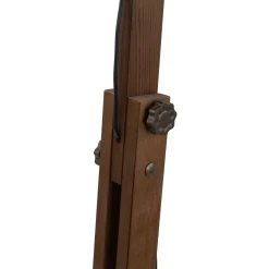 Lampade Da Terra-Selezionato da Mazzolaluce Piantana di legno vintage con cupola di metallo marrone per soggiorno