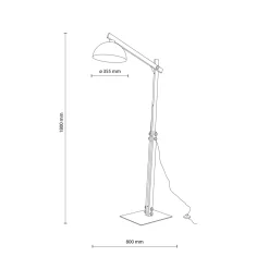 Lampade Da Terra-Selezionato da Mazzolaluce Piantana di legno vintage cupola metallo sabbia per salotto
