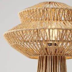 Lampade Da Terra-Selezionato da Mazzolaluce Piantana di rattan design intrecciato per soggiorno