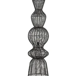Lampade Da Terra-Selezionato da Mazzolaluce Piantana di rattan nero intrecciato per soggiorno