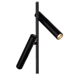 Lampade Da Terra-Selezionato da Mazzolaluce Piantana due luci nera orientabili da lettura led 3000k dimmerabile