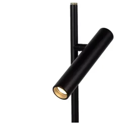 Lampade Da Terra-Selezionato da Mazzolaluce Piantana due luci nera orientabili da lettura led 3000k dimmerabile