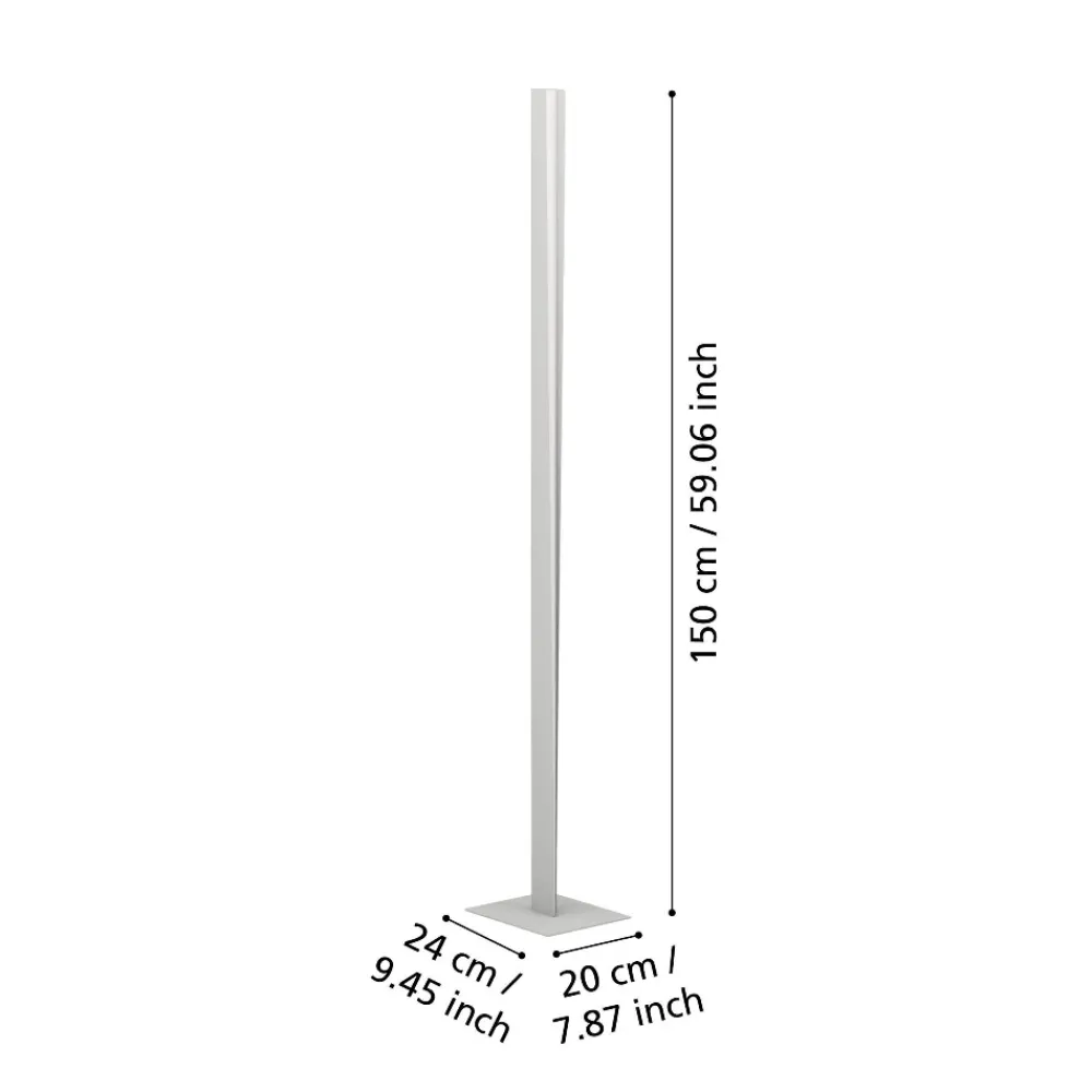 Lampade Da Terra-Eglo Piantana grigio design moderna led rgb 2700k a 6500k controllo remoto app bolognano-z