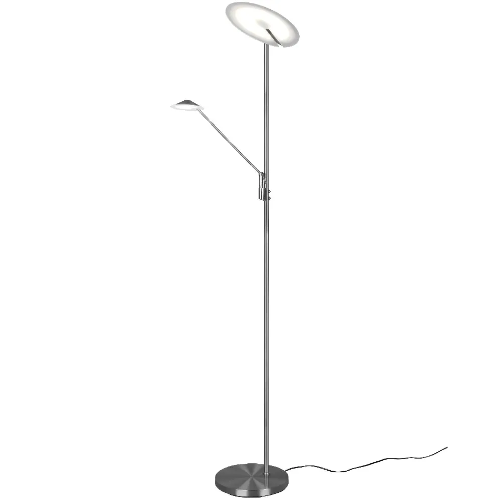 Lampade Da Terra-Selezionato da Mazzolaluce Piantana grigio nickel per ufficio 2 luci led 2700k-3200k-4000k
