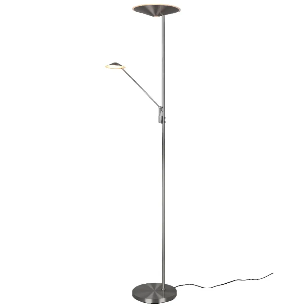 Lampade Da Terra-Selezionato da Mazzolaluce Piantana grigio nickel per ufficio 2 luci led 2700k-3200k-4000k