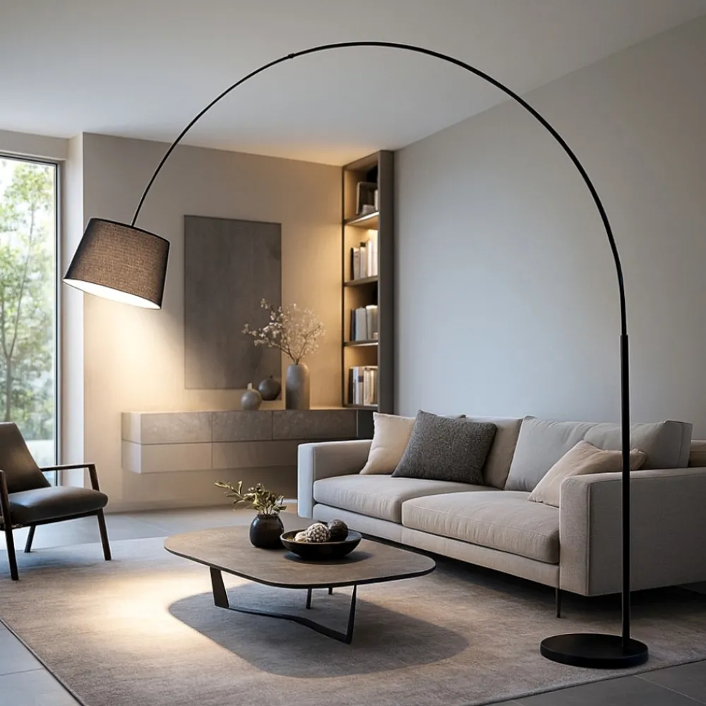 Lampade Da Terra-Perenz Illuminazione Piantana lampada ad arco lungo nera arche