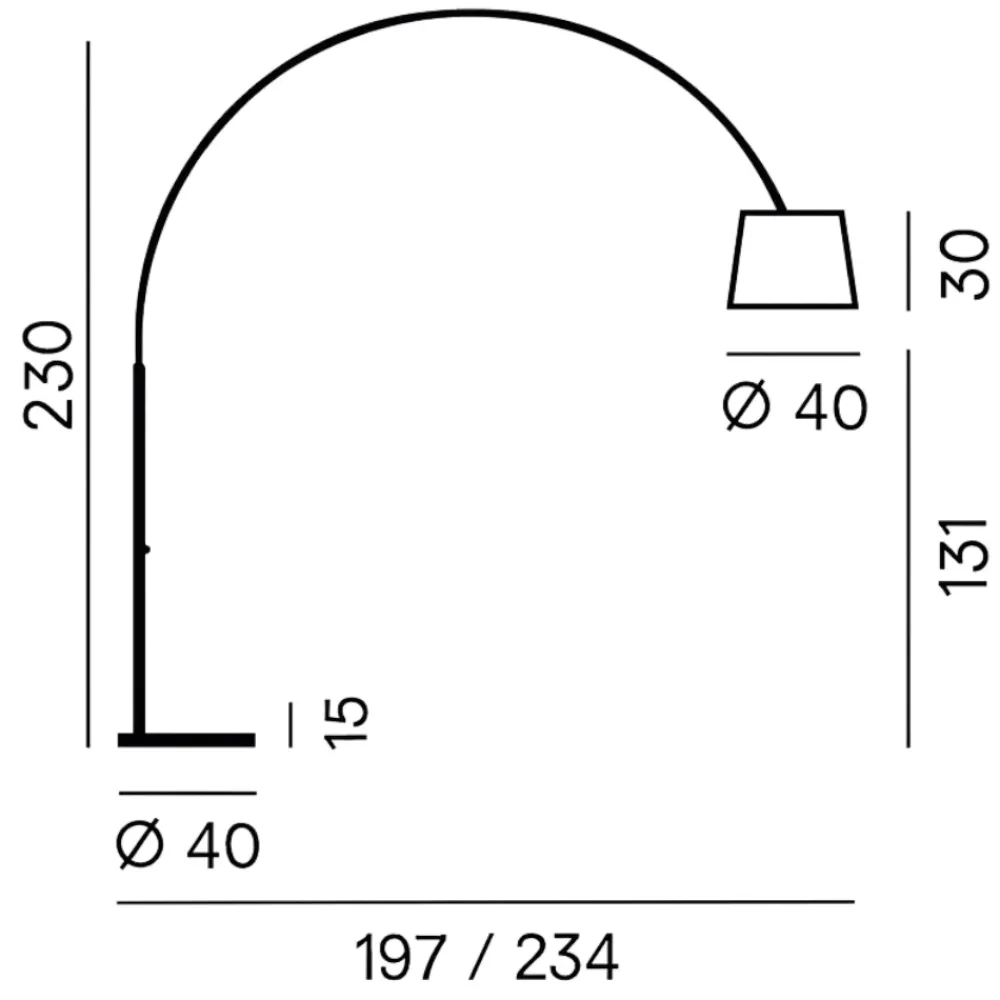 Lampade Da Terra-Perenz Illuminazione Piantana lampada ad arco lungo nera arche