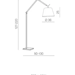 Lampade Da Terra-Selezionato da Mazzolaluce Piantana lampada ad arco nera orientabile