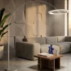 Lampade Da Terra-Selezionato da Mazzolaluce Piantana lampada ad arco nickel led 21w 2300k 3000k 4000k