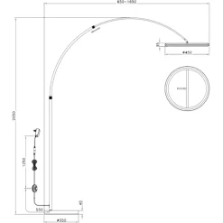 Lampade Da Terra-Selezionato da Mazzolaluce Piantana lampada da terra arco nera led dimmerabile 2300k 3000k 4000k