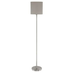 Lampade Da Terra-Eglo Piantana lampada da terra pasteri paralume cilindro tortora moderna