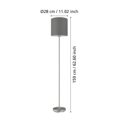 Lampade Da Terra-Eglo Piantana lampada da terra pasteri paralume cilindro tortora moderna
