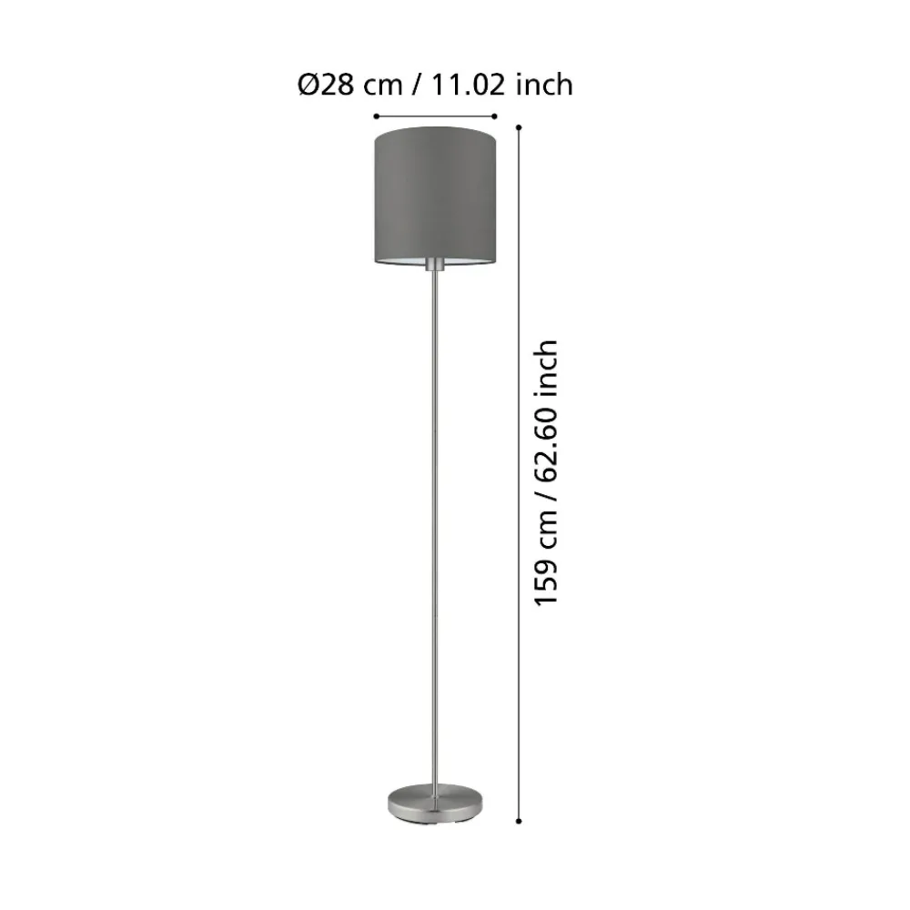 Lampade Da Terra-Eglo Piantana lampada da terra pasteri paralume cilindro tortora moderna
