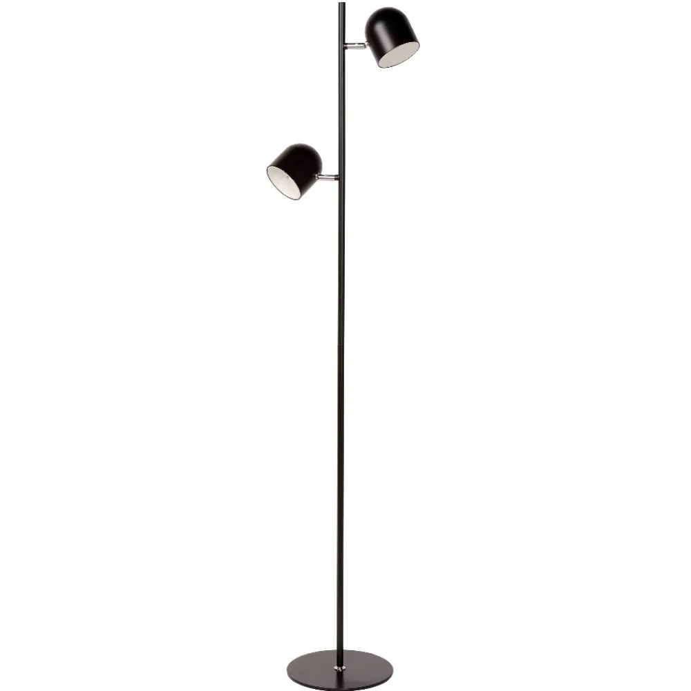 Lampade Da Terra-Selezionato da Mazzolaluce Piantana lampada da terra nera 2x5w luci orientabili led 3000k