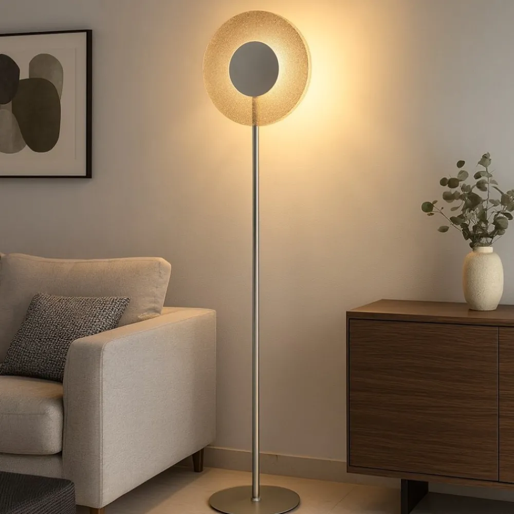 Lampade Da Terra-Ondaluce Piantana lampada da terra pt candy vetro ambra led moderna