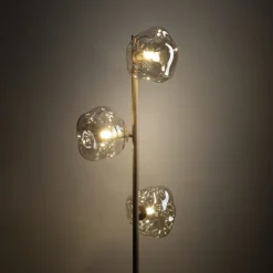 Lampade Da Terra-Selezionato da Mazzolaluce Piantana lampada da terra tortora vetri cognac per soggiorno moderno