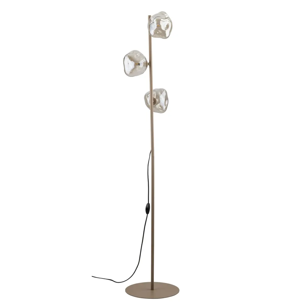 Lampade Da Terra-Selezionato da Mazzolaluce Piantana lampada da terra tortora vetri cognac per soggiorno moderno