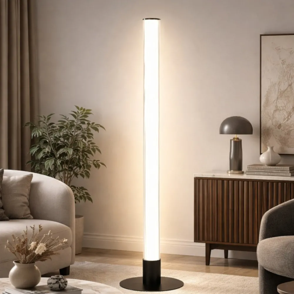 Lampade Da Terra-Selezionato da Mazzolaluce Piantana lampada da terra tubolare in vetro led 2700-3000k moderna