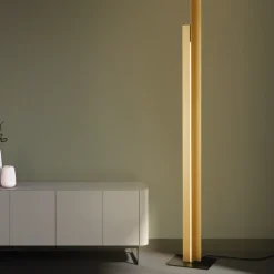 Lampade Da Terra-Selezionato da Mazzolaluce Piantana led design moderna oro ottone dimmerabile