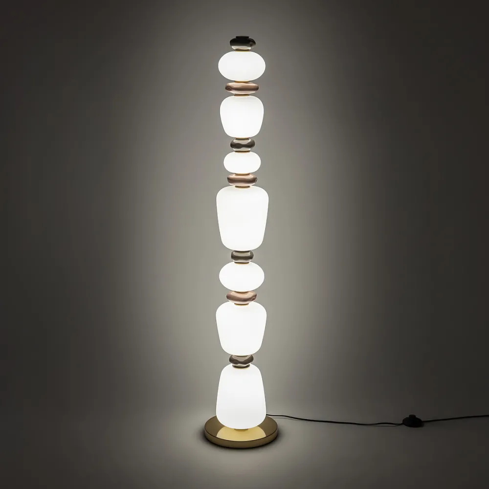 Lampade Da Terra-Selezionato da Mazzolaluce Piantana led design vetro e ceramica moderna per soggiorno