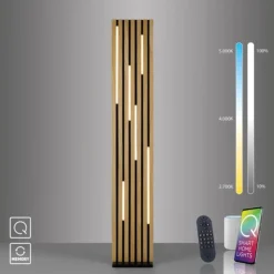 Lampade Da Terra-Selezionato da Mazzolaluce Piantana led di legno con pannello acustico telecomando app