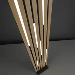 Lampade Da Terra-Selezionato da Mazzolaluce Piantana led di legno con pannello acustico telecomando app