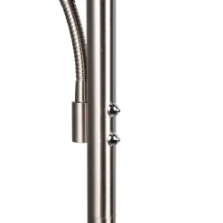 Lampade Da Terra-Selezionato da Mazzolaluce Piantana led 2700k-3200k-4000k nickel moderna doppia luce per ufficio