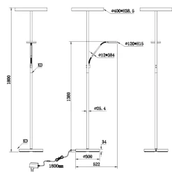 Lampade Da Terra-Selezionato da Mazzolaluce Piantana led 2700k-3200k-4000k nickel moderna doppia luce per ufficio