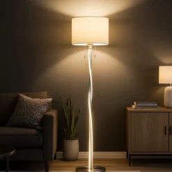 Lampade Da Terra-Selezionato da Mazzolaluce Piantana led 3000k per salotto grigio 2 luci moderna