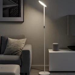 Lampade Da Terra-Selezionato da Mazzolaluce Piantana led 30w 3000k bianca moderna parabola orientabile