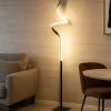 Lampade Da Terra-Selezionato da Mazzolaluce Piantana led 11w 3000k ricciolo nero design moderna