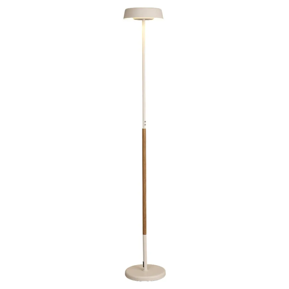 Lampade Da Terra-Selezionato da Mazzolaluce Piantana led 30w 3000k touch switch bianca legno moderna