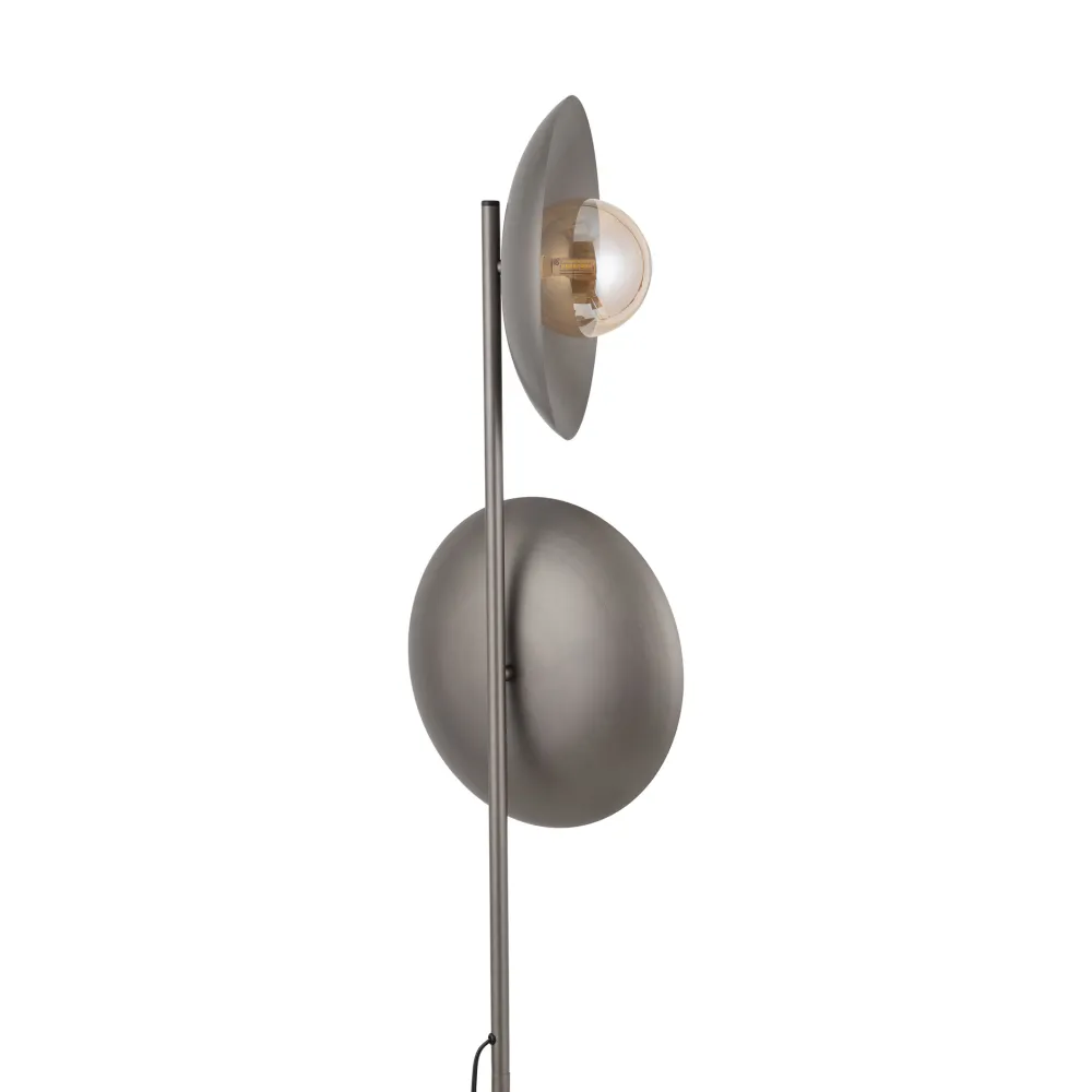 Lampade Da Terra-Selezionato da Mazzolaluce Piantana marrone design moderna 2 luci con sfere di vetro bianco