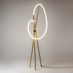 Lampade Da Terra-Maytoni Piantana design originale led 3000k colore oro tre piedi