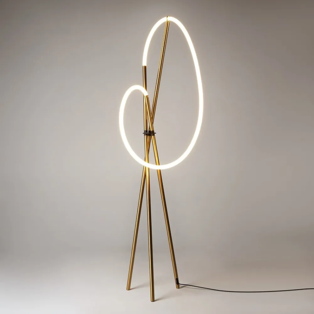 Lampade Da Terra-Maytoni Piantana design originale led 3000k colore oro tre piedi