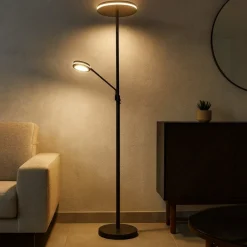 Lampade Da Terra-Selezionato da Mazzolaluce Piantana moderna a due luci led da 2700k a 4000k orientabile