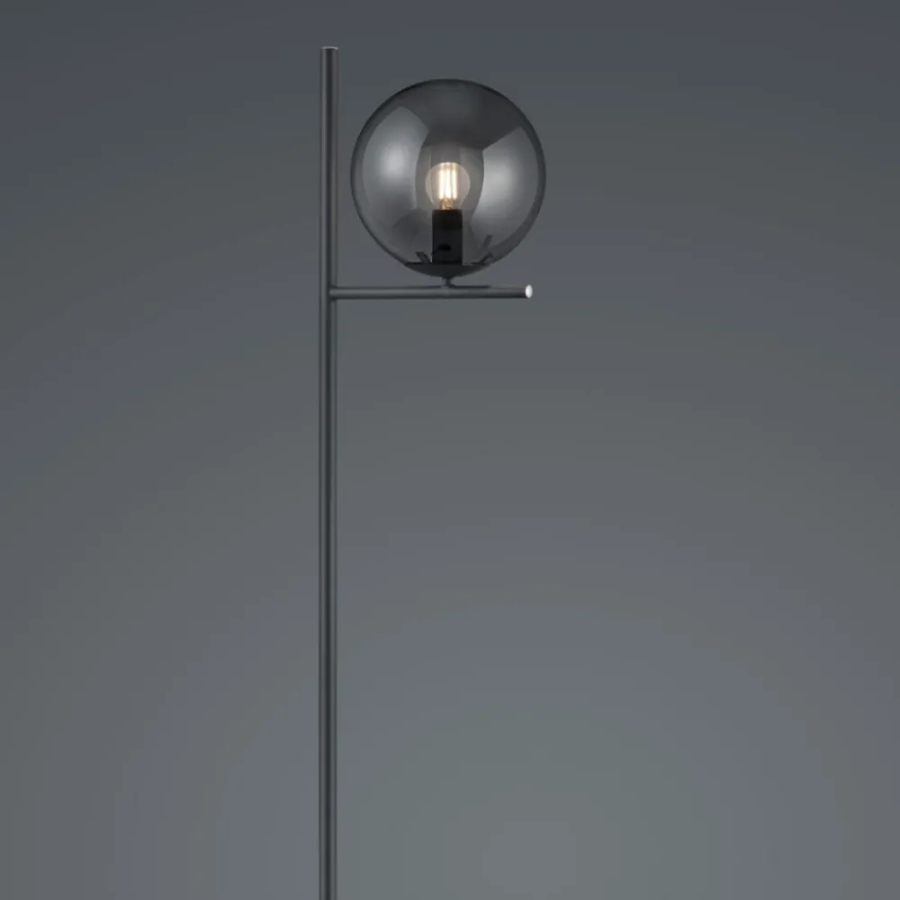 Lampade Da Terra-Selezionato da Mazzolaluce Piantana moderna antracite portalampada in vetro fume'