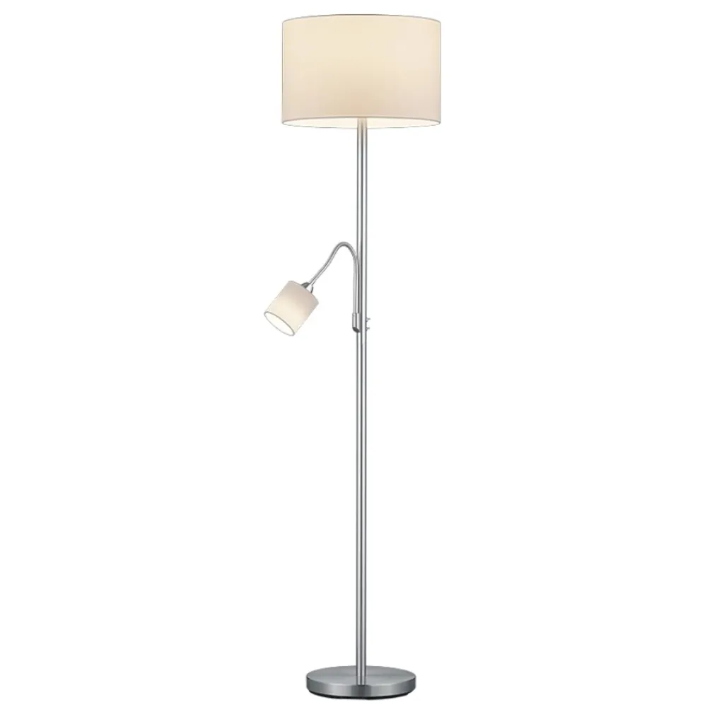 Lampade Da Terra-Selezionato da Mazzolaluce Piantana moderna colore argento orientabile due luci h170 cm