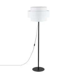 Lampade Da Terra-Selezionato da Mazzolaluce Piantana moderna con paralume di tessuto bianco design per soggiorno