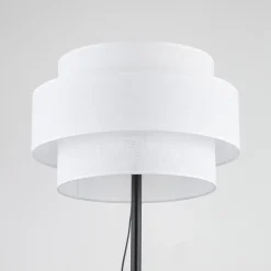 Lampade Da Terra-Selezionato da Mazzolaluce Piantana moderna con paralume di tessuto bianco design per soggiorno