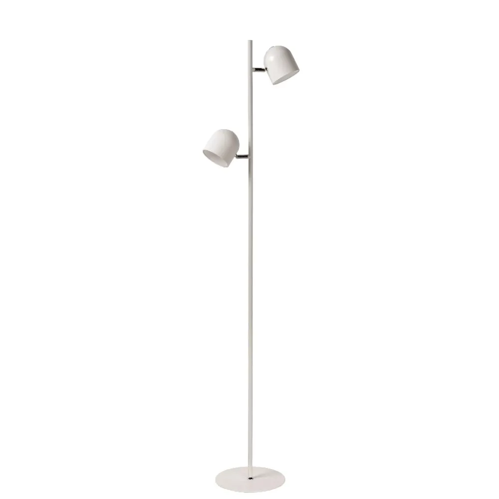 Lampade Da Terra-Selezionato da Mazzolaluce Piantana moderna da lettura bianca 2 ledx5w 3000k orientabili