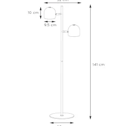 Lampade Da Terra-Selezionato da Mazzolaluce Piantana moderna da lettura bianca 2 ledx5w 3000k orientabili