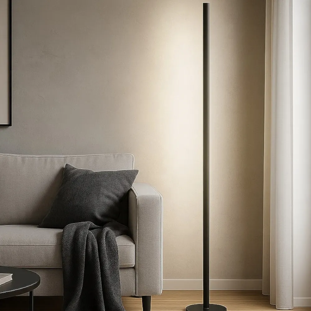 Lampade Da Terra-Perenz Illuminazione Piantana moderna da terra perenz stick nera led 3000k dimmerabile