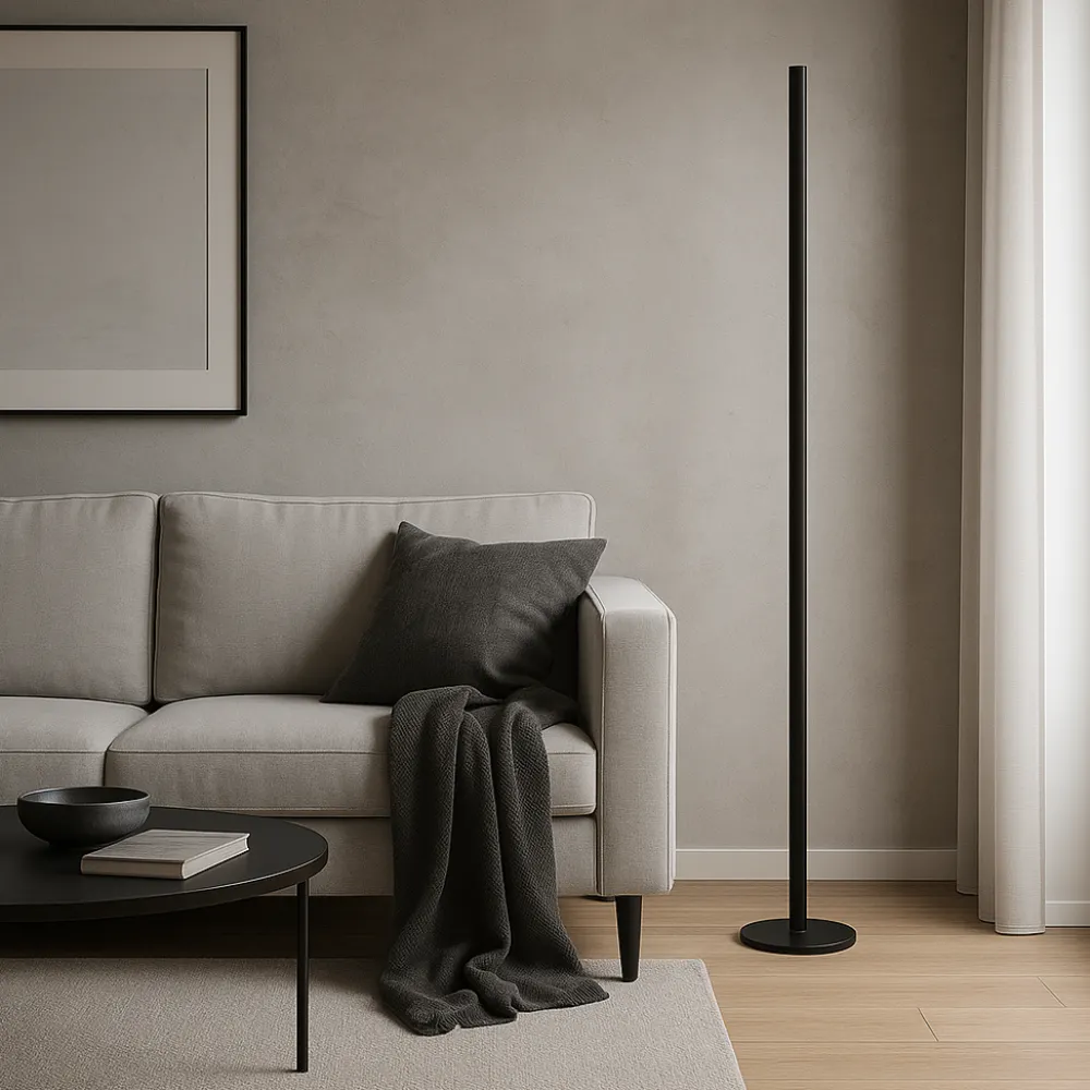 Lampade Da Terra-Perenz Illuminazione Piantana moderna da terra perenz stick nera led 3000k dimmerabile