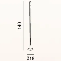Lampade Da Terra-Perenz Illuminazione Piantana moderna da terra perenz stick nera led 3000k dimmerabile