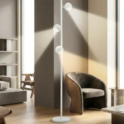 Lampade Da Terra-Selezionato da Mazzolaluce Piantana moderna 3 diffusori biemissione sfere orientabili led da 2700k a 6500k