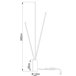 Lampade Da Terra-Selezionato da Mazzolaluce Piantana moderna led 60w 3000k design moderna bianca bacchette orientabili